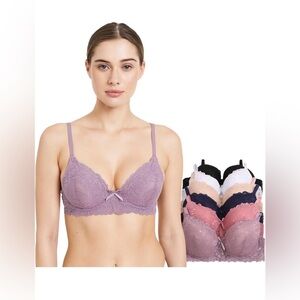 🆕 Secret 6 Pack of Color Print T-Shirt Bras B Cup C Cup and D Cup